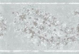 Teal Silver White Floral Wallpaper Border Traditional