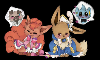 Rockruff Vulpix Eevee And Shinx By Ponipoke