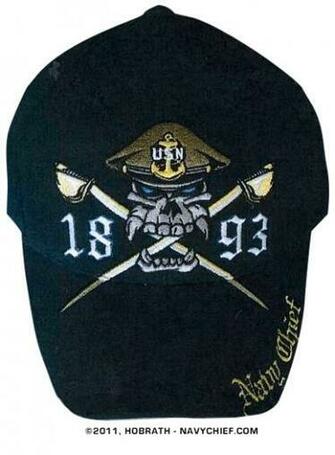Navychief Cpo Skull Crossed Cutlasses Ball Cap Navy