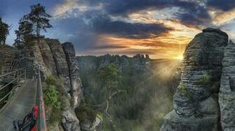 Mountain Peak Rocks Sunset Windows HD Wallpaper