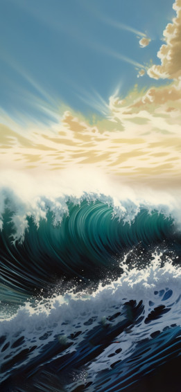 Waves Clouds Art Wallpaper For iPhone 4k