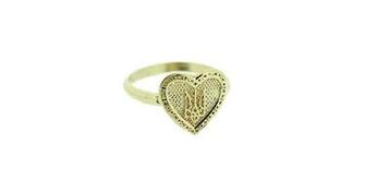 Gold Tryzub Heart Ring Golden Lion Jewelry