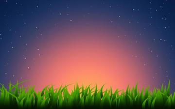 Minimalist Over The Grass Wallpaper