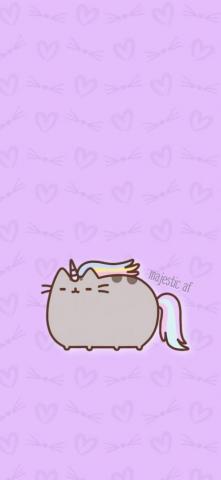 Pusheen Wallpaper Kawaii Purple