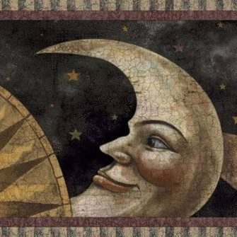 Concord Wallcoverings Wallpaper Border Vintage Celestial Pattern