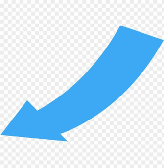 Curved Wide Directional Arrow Pointing To The Lower Blue