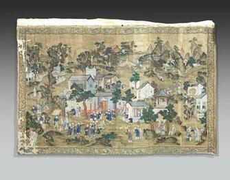 Of Chinese Export Silk Wallpaper Panels Qing Dynasty Qianlong Period