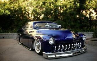 Mercury Lead Sled Blue Car Gray Tree