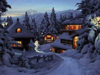 Christmas In The Mountains Wallpaper HD