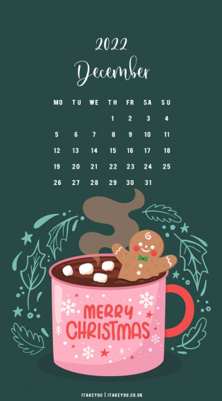 December Wallpaper Merry Christmas Green I