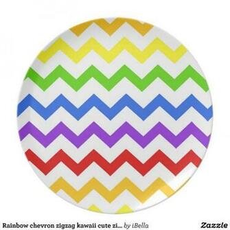 Chevron Zigzag Kawaii Cute Zig Zag Pattern Party Plate