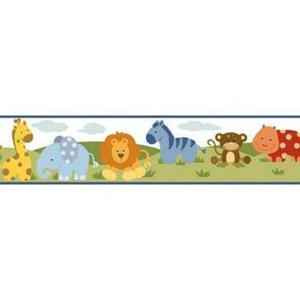 Chesapeake Simba White Jungle Safari Cartoons Wallpaper Border