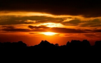Dark Sunset Forest Desktop Pc And Mac Wallpaper