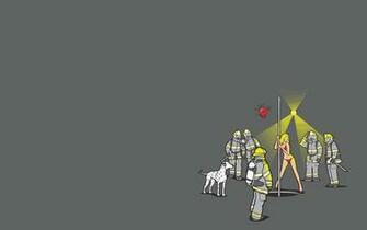 Firefighter Striptease Humor Wallpaper Desktop