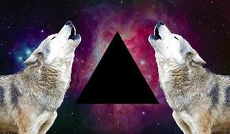 Galaxy Wolf Hipster Triangles Indie
