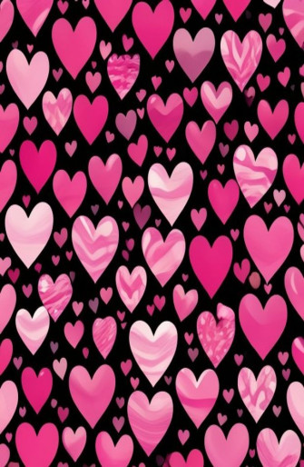 Pink And Black Heart Wallpaper