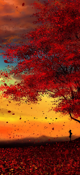 Anime Autumn Scenery Sunset 4k Wallpaper