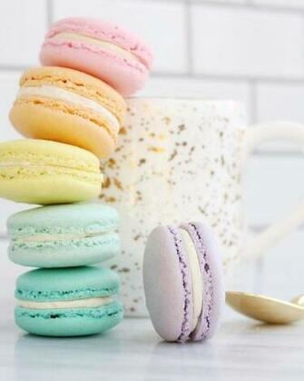 Live To Bake On Macarons In Pastel Desserts