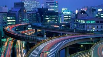 Japan Roads Traffic Plexus Civilization Wallpaper Background 4k