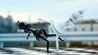 Chess King Square Kick Black And White Fight HD Widescreen