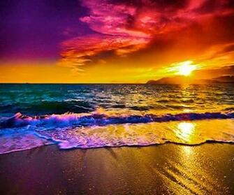 Beach Sunsets Nature Colors The Ocean Rainbows Sunris Beautiful