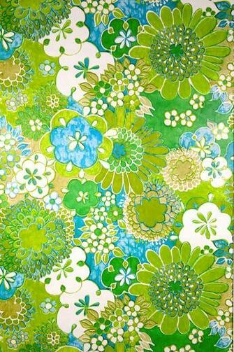 Turquoise Floral Wallpaper