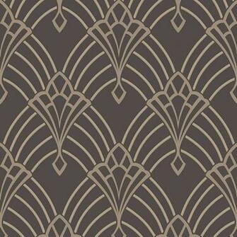 Astoria Deco Wallpaper Charcoal And Silver Rasch Amazon