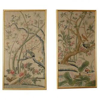 Chinoiserie Chic Framed Wallpaper Panels