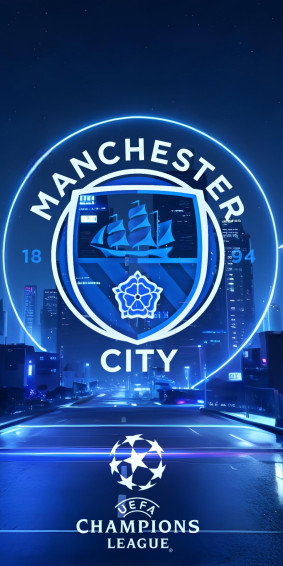 Manchester City Fc Wallpaper 4k Futuristic Neon Logo