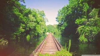 Rail Bridge Mississippi River Flooding Louisiana Wallpaper