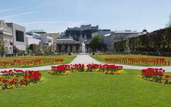 Mirabell Gardens Flower In Salzburg Austria City Wallpaper