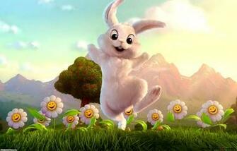 Cute White Baby Rabbit Wallpaper