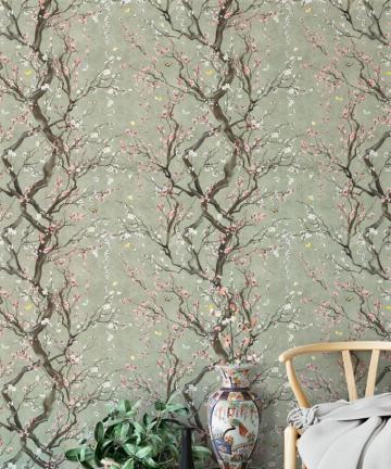 Japanese Floral Wallpaper Plum Blossom Kingdom Home Milton King