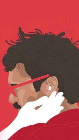 Her Film Poster Red Illustration Art iPhone 5s Wallpaper