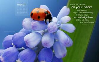 March Trust In The Lord Desktop Calendar Wallpaper