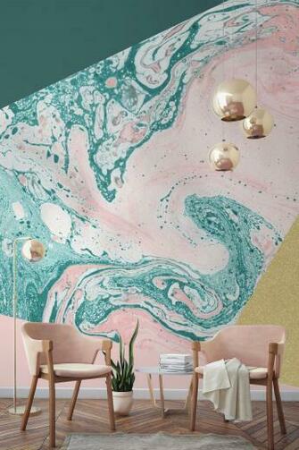 Marble Glitter Wallpaper Mural Geometric Muralswallaper