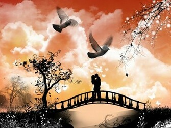 Wallpaper Collection Romantic Love Couple Kissing Kiss