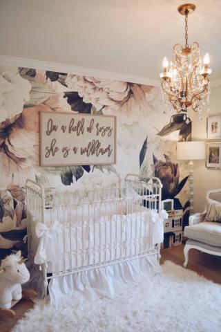 Floral Wallpaper Nursery A Vintage Inspired The Pink Dream