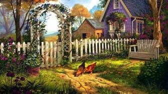 Country Cottage High Quality And Resolution Wallpaper