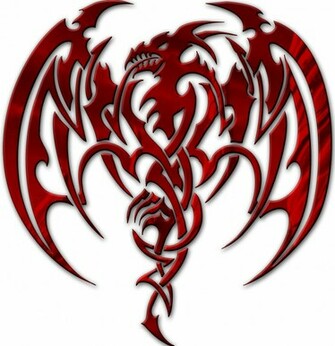 Red Tribal Dragon Wallpaper Background