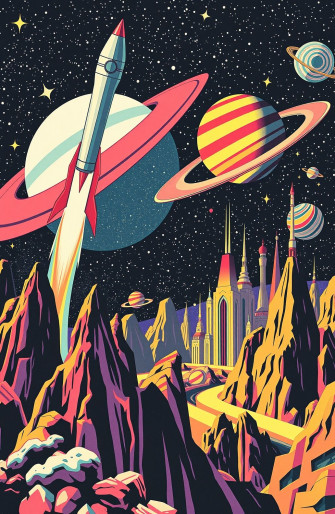 Retro Sci Fi Wallpaper