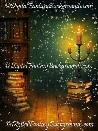 Cozy Winter Night Digital Fantasy Background