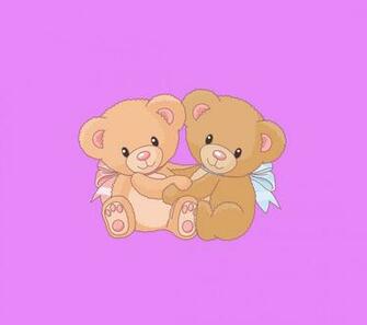 Wallpaper Cute Teddy Bear Reading Pink