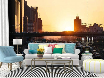 Amazon City Traffic Wall Mural 3d Spectacular Sunset Photo