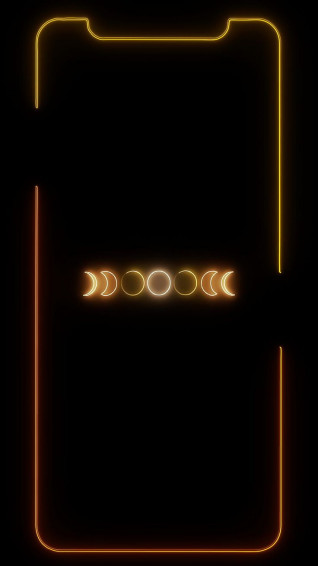 Moon Cycle Amoled Black Background Glowing Neon Space Iframes