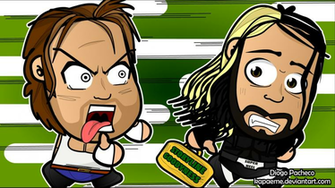 Dean Ambrose X Seth Rollins Wwe Chibi Wallpaper By Kapaeme On
