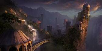 Wizards Home Matte Painting X 600pix Wallpaper Fantasy Art