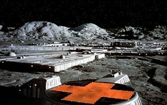 Space Fiction Moon Spaceships Vehicles Wallpaper