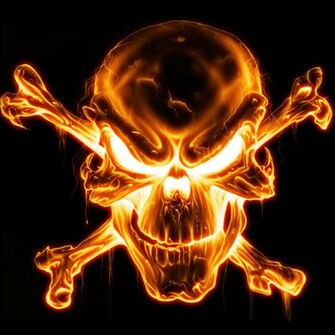 Pin Skull On Fire Wallpaper Abstract 3d