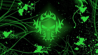 Cool Green Skull Wallpaper By